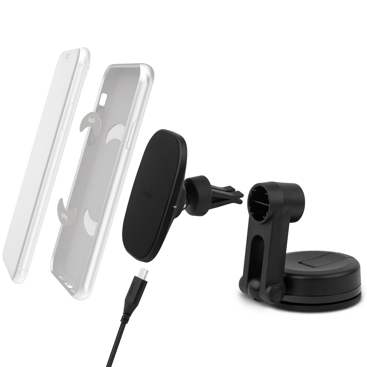 SnapTo Universal Car Mount with Wireless Charging